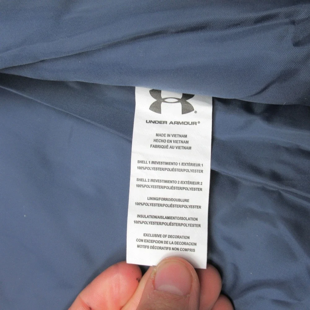 Under Armour Jacket Youth 4 Blue Hooded Insulated Light Pack Winter‎ Puffer NEW
